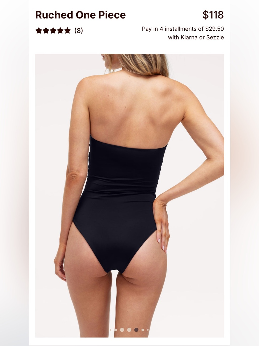 nuuds Black Ruched Strapless One-Piece Swimsuit - Picture 2 of 3